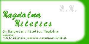 magdolna miletics business card